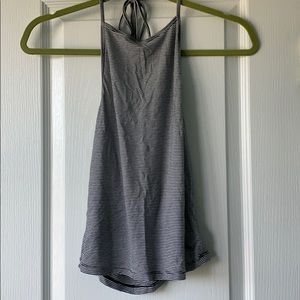 Black and White striped Halter Top